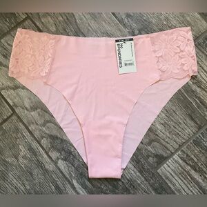 New Nobo, No Boundaries Micro No Show W/Lace cheeky panties size XXXL Coral